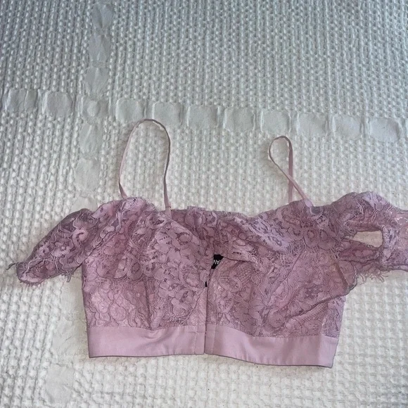 revolve NBD x Navan pink/lilac crop top - Picture 2 of 4